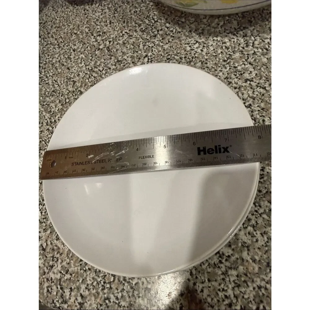 IKEA Sweden Stoneware 2 Salad Appetizer Bread Saucer 7 3/4 In Round Modern White